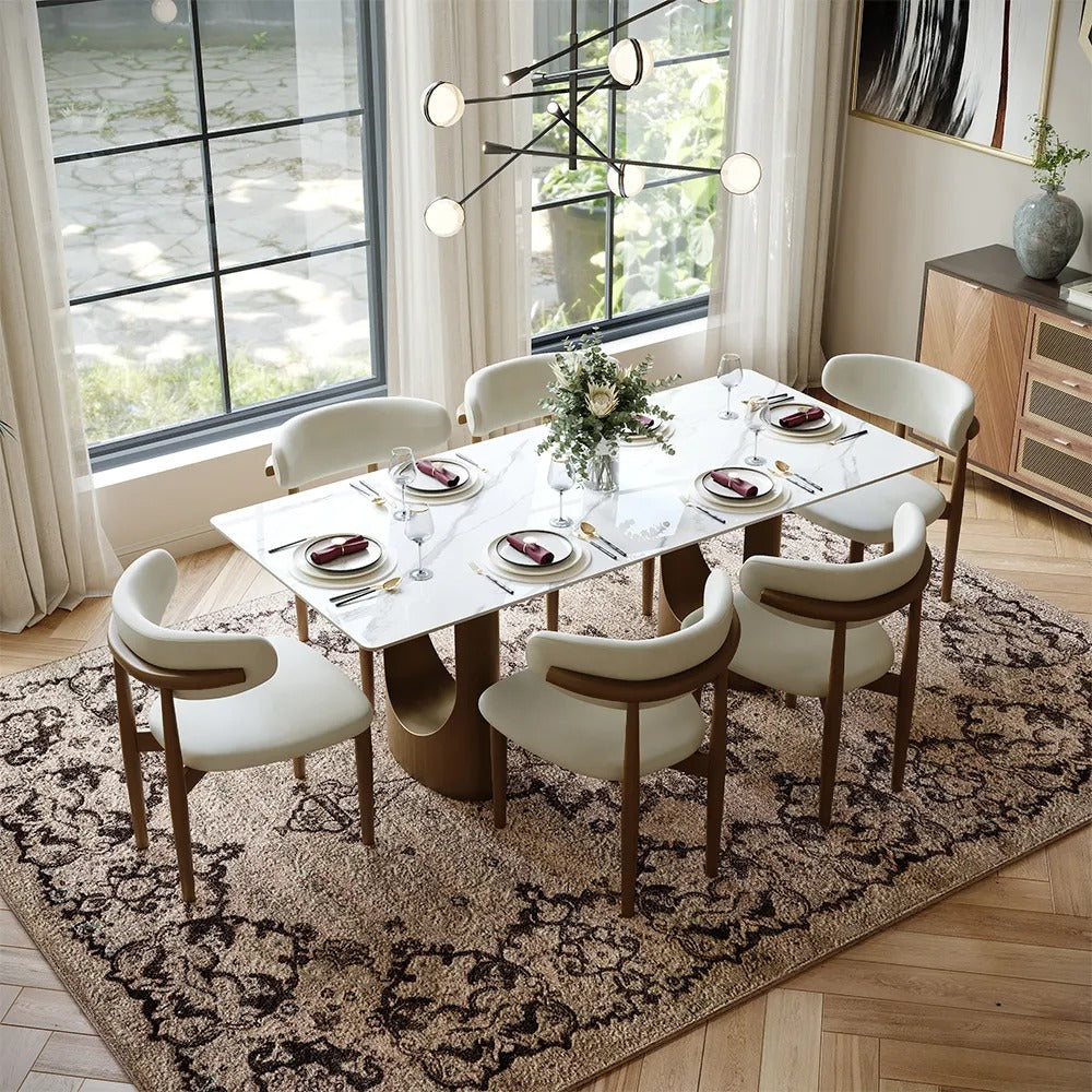 Mikhail 7 Pieces Modern Luxury Dining Table Set for 6