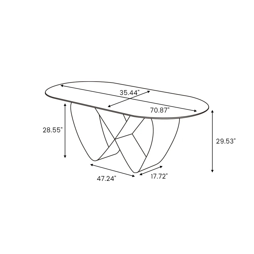 Nikolai 7 Pieces Modern Oval Dining Table Set for 6