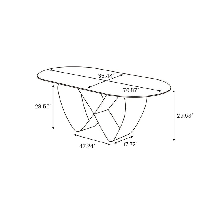 Nikolai 7 Pieces Modern Oval Dining Table Set for 6