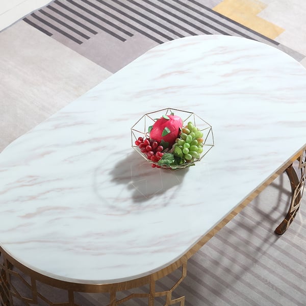 Daniel Stainless Steel With Pvd Coated And Marble Top Coffee Table