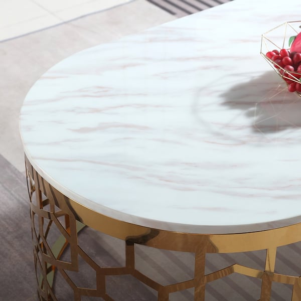 Daniel Stainless Steel With Pvd Coated And Marble Top Coffee Table