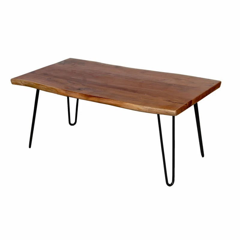 Ishita Solid Wood and Metal Coffee Table for Living Room