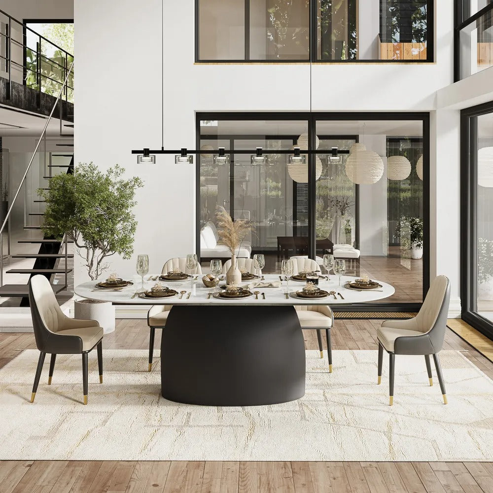 Sergei 9 Piece Modern Oval Dining Table Sets for 8