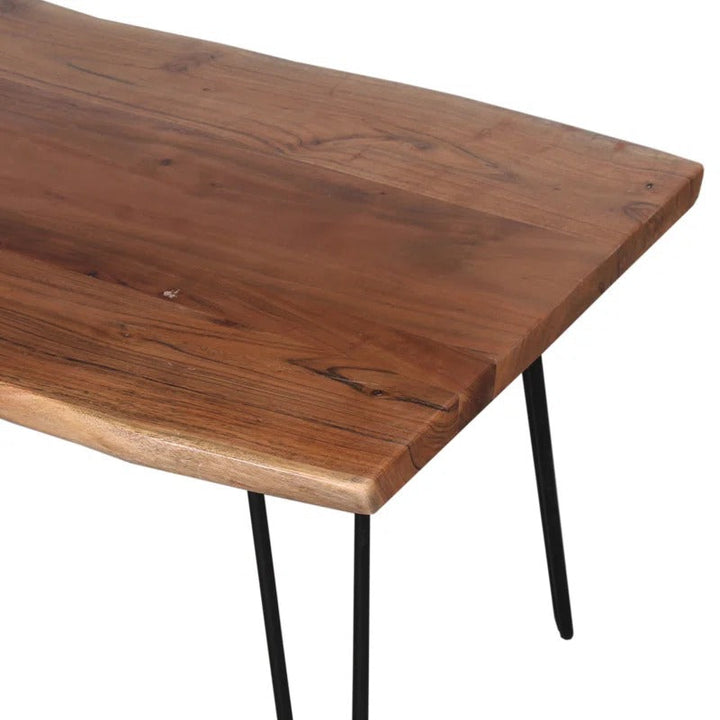 Ishita Solid Wood and Metal Coffee Table for Living Room