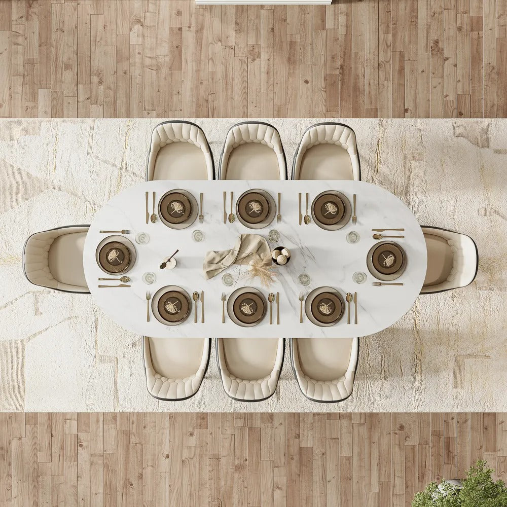 Sergei 9 Piece Modern Oval Dining Table Sets for 8