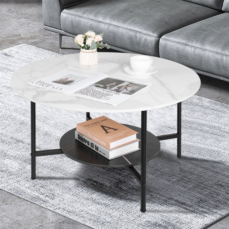 Brittany Metal And Marble Top Coffee Table