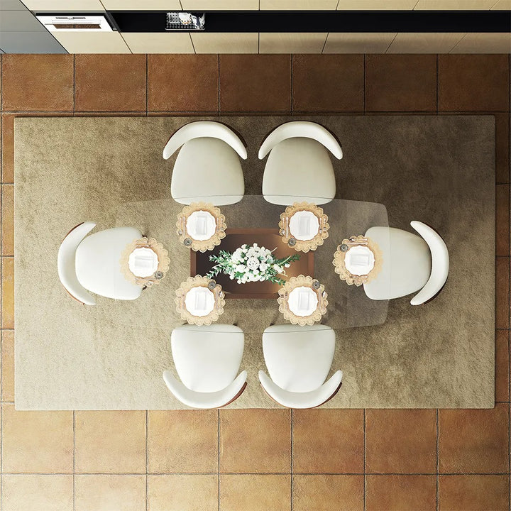 Muskaan 7 Pieces Modern Glass Dining Table Set for 6