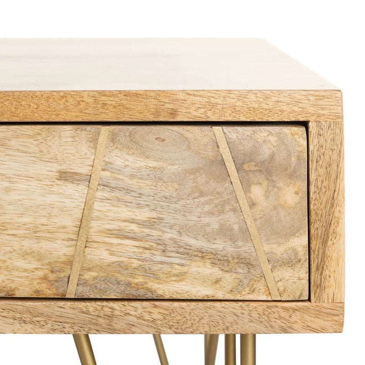 Diya Solid Wood and Metal Coffee Table for Living Room