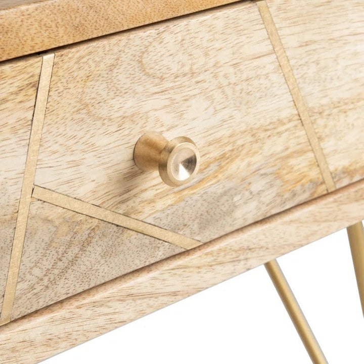 Diya Solid Wood and Metal Coffee Table for Living Room