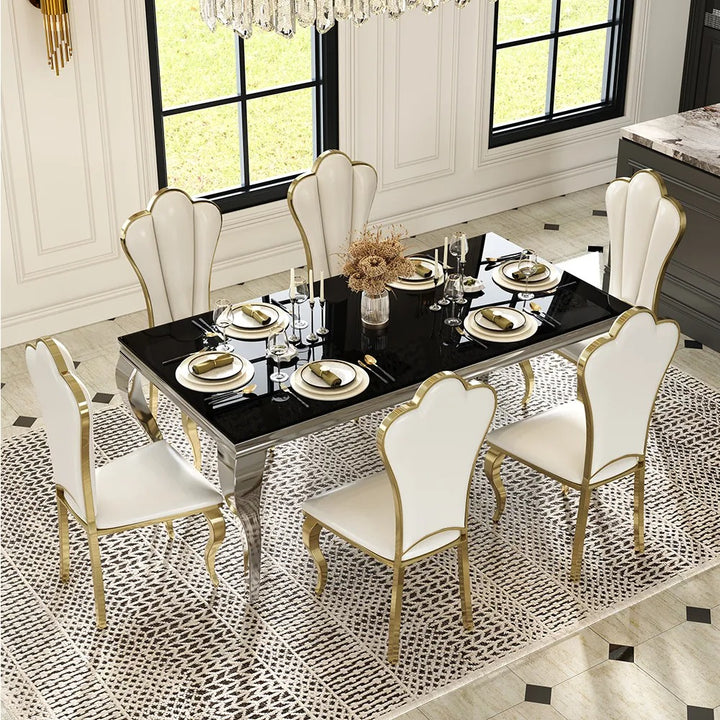 Andrei Glass Dining Table Set for 6