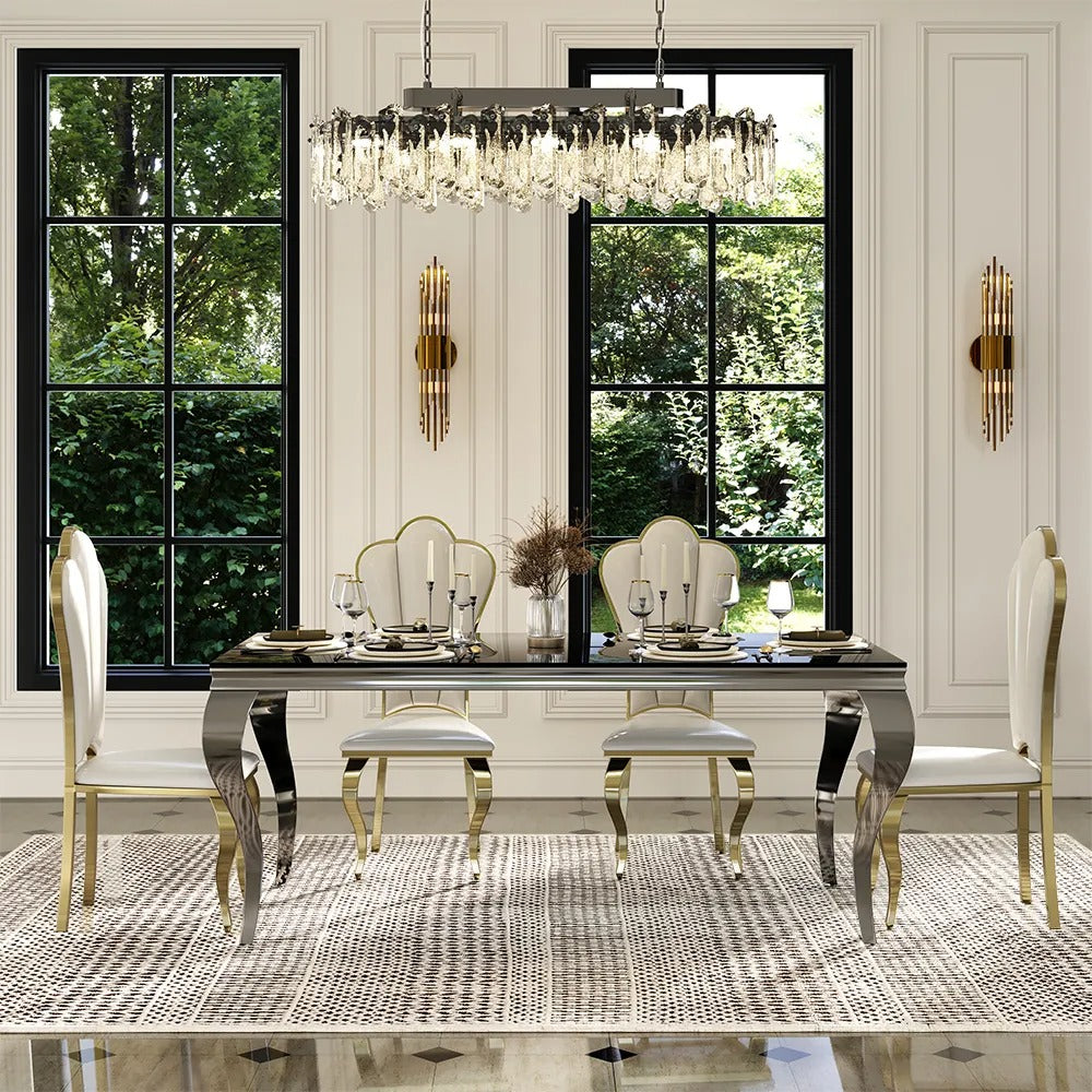 Andrei Glass Dining Table Set for 6
