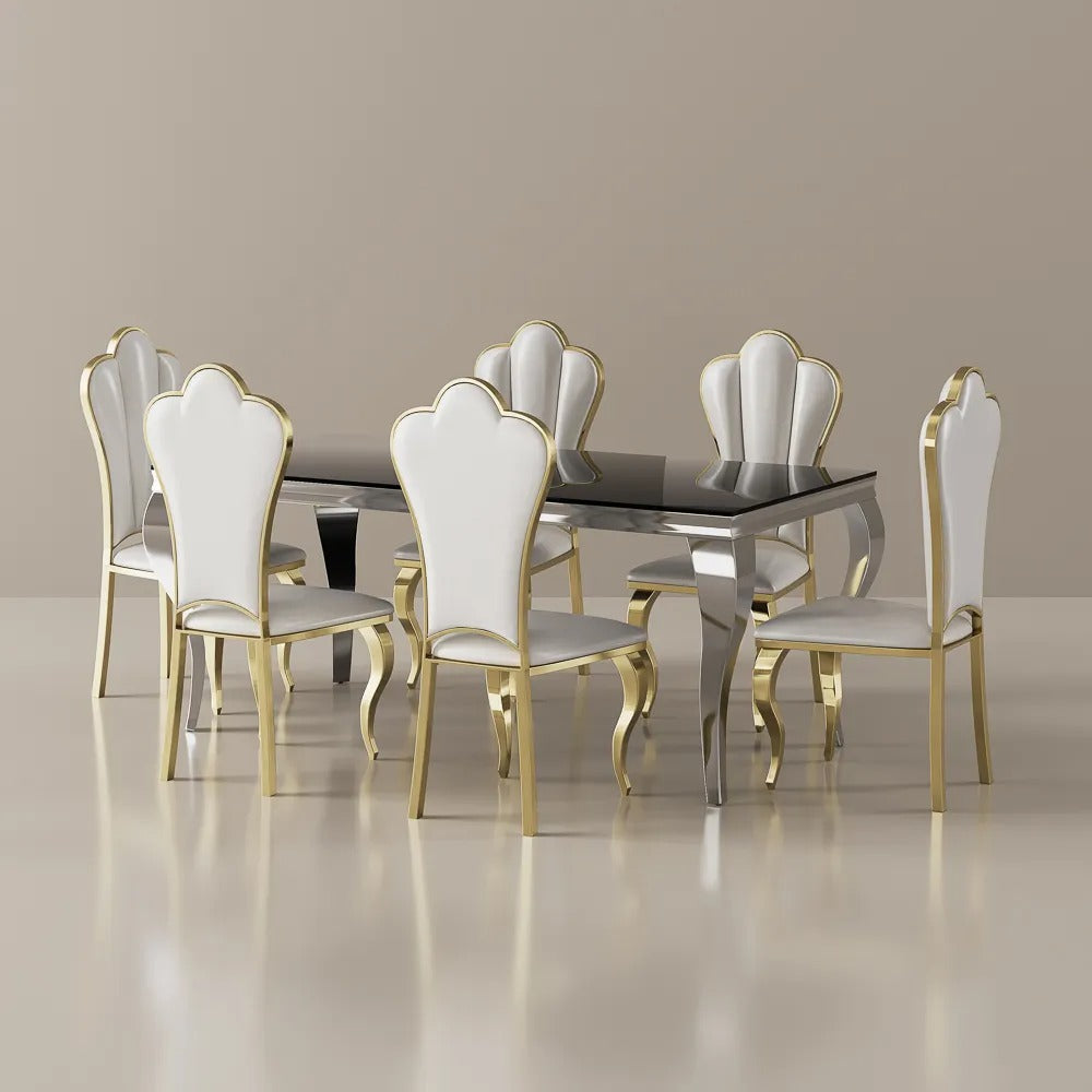 Andrei Glass Dining Table Set for 6