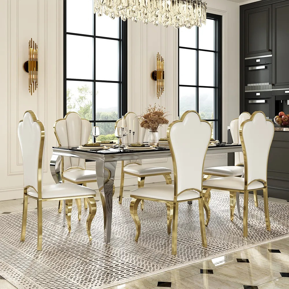 Andrei Glass Dining Table Set for 6