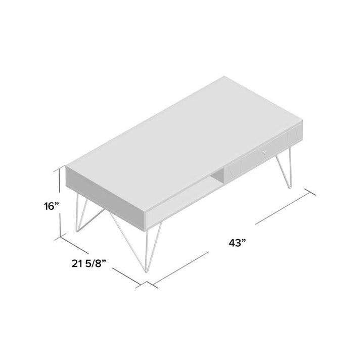 Diya Solid Wood and Metal Coffee Table for Living Room