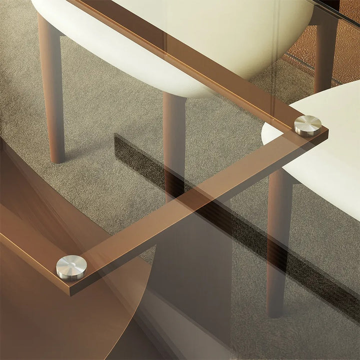 Muskaan 7 Pieces Modern Glass Dining Table Set for 6
