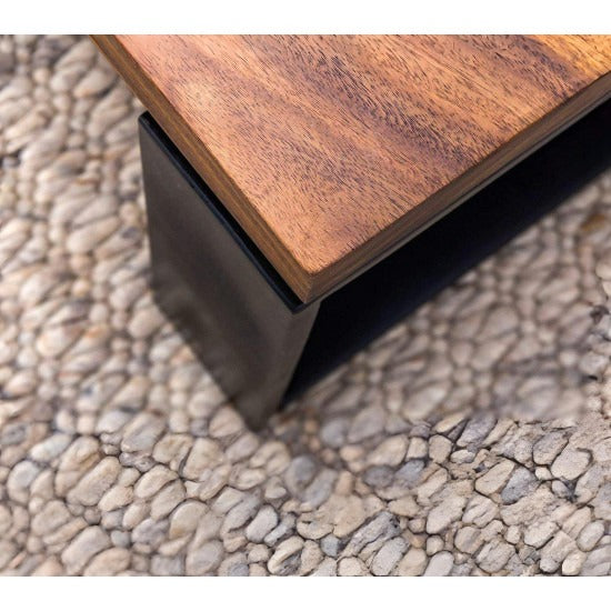 Radha Coffee Table with Metal Legs (Honey Finish)