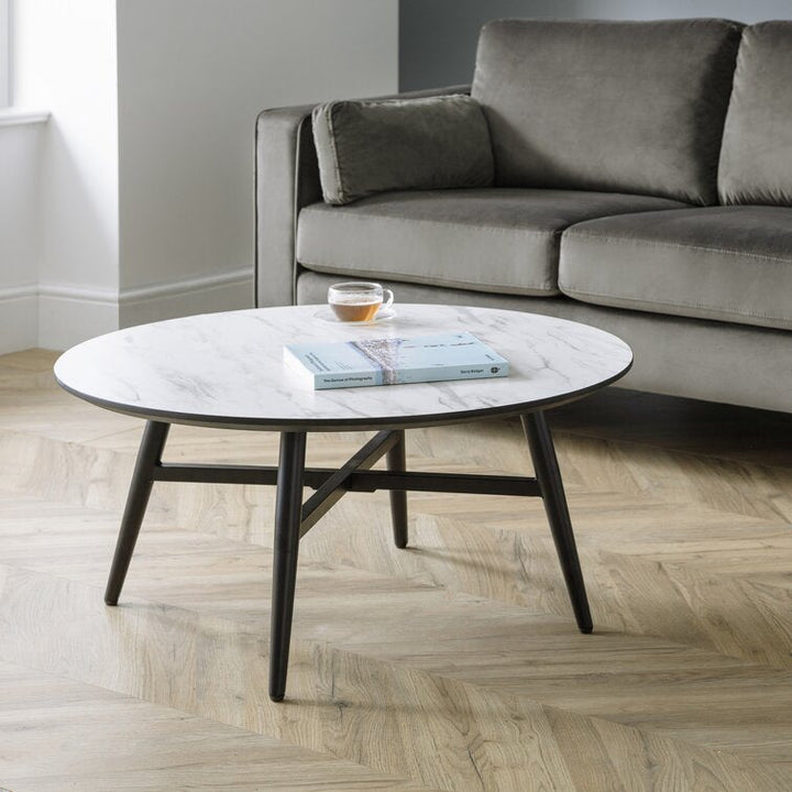 Bhavana Marble Top Metal Coffee Table - Set Of 2