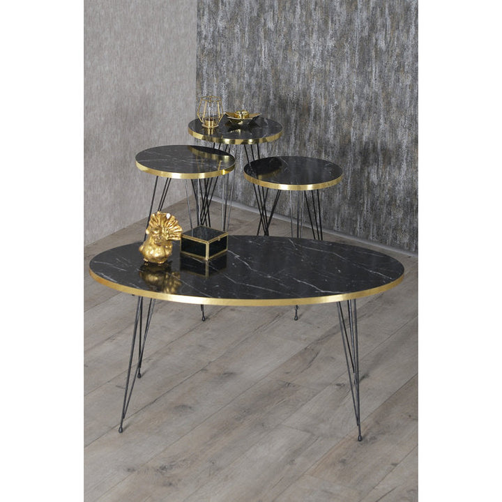 Charu Marble Top Metal Coffee Table Set Of 4