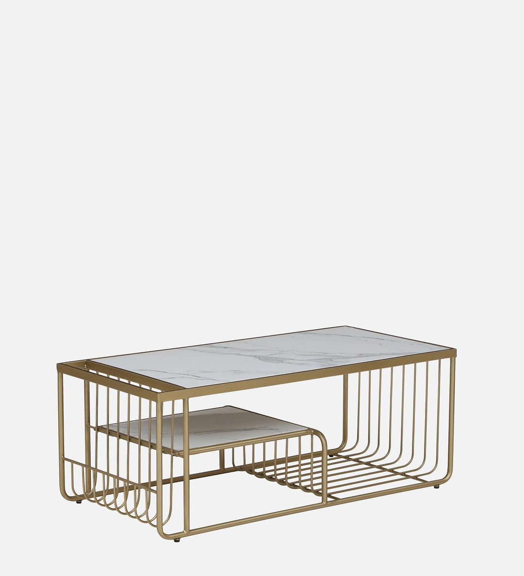 Balaji Metal Coffee Table With Marble Top