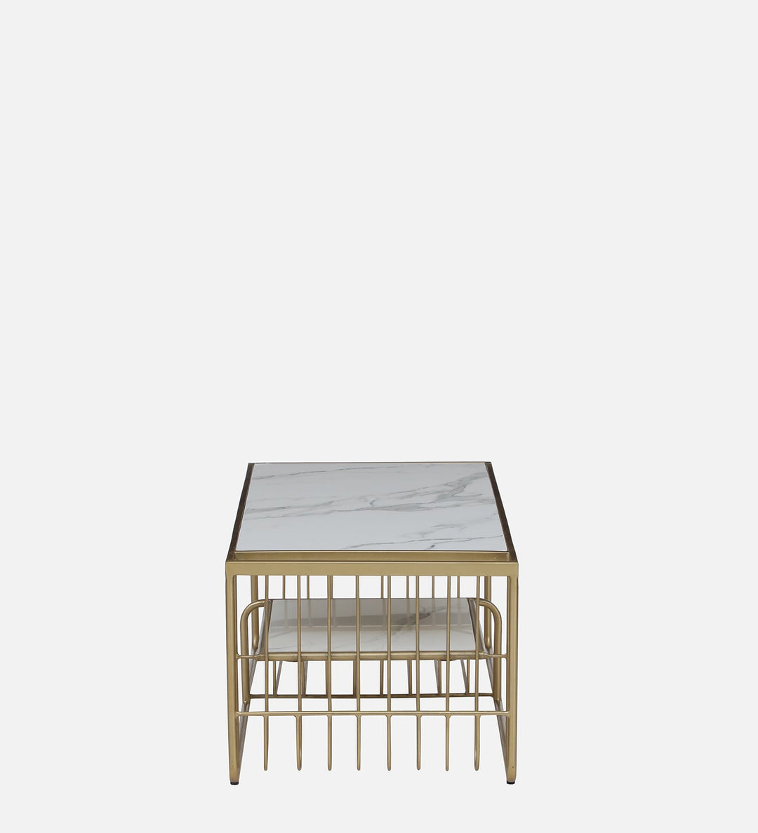 Balaji Metal Coffee Table With Marble Top