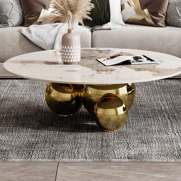Kavya Marble Top Metal Coffee Table