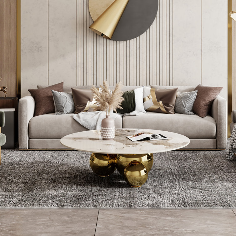 Kavya Marble Top Metal Coffee Table