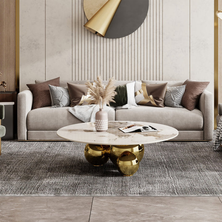 Kavya Marble Top Metal Coffee Table