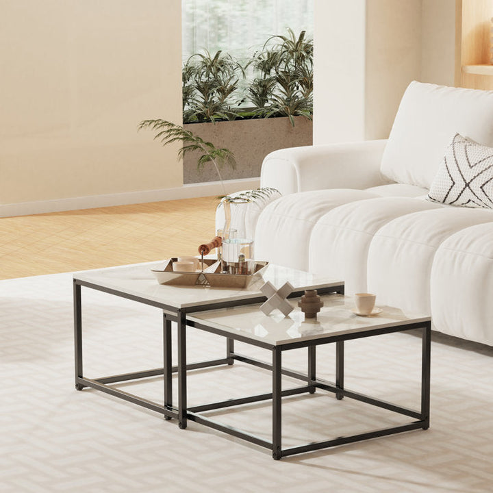 Khushi Marble Top Metal Coffee Table