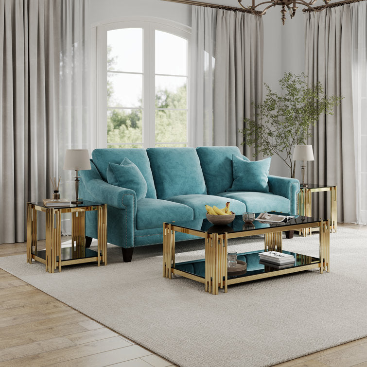 Madhavi Marble Top Metal Coffee Table