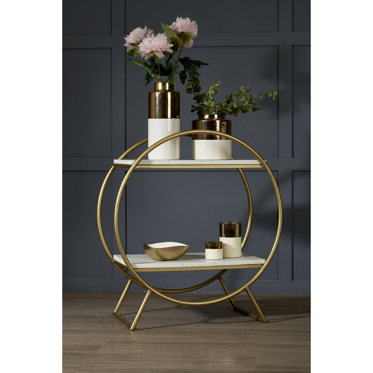 Pranav Metal And Marble Bookcase