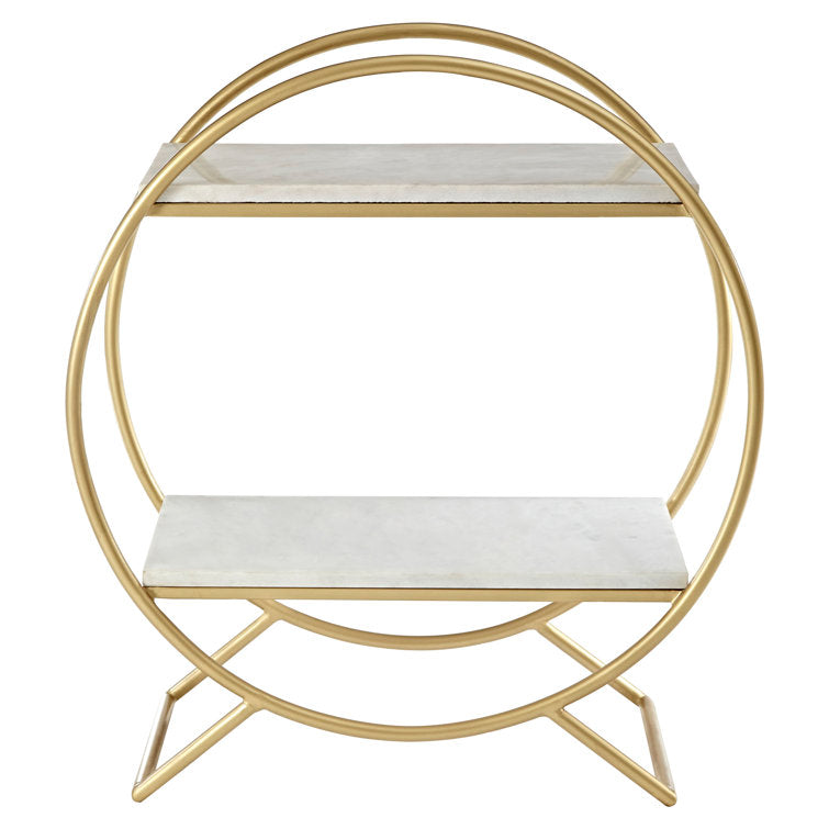 Pranav Metal And Marble Bookcase
