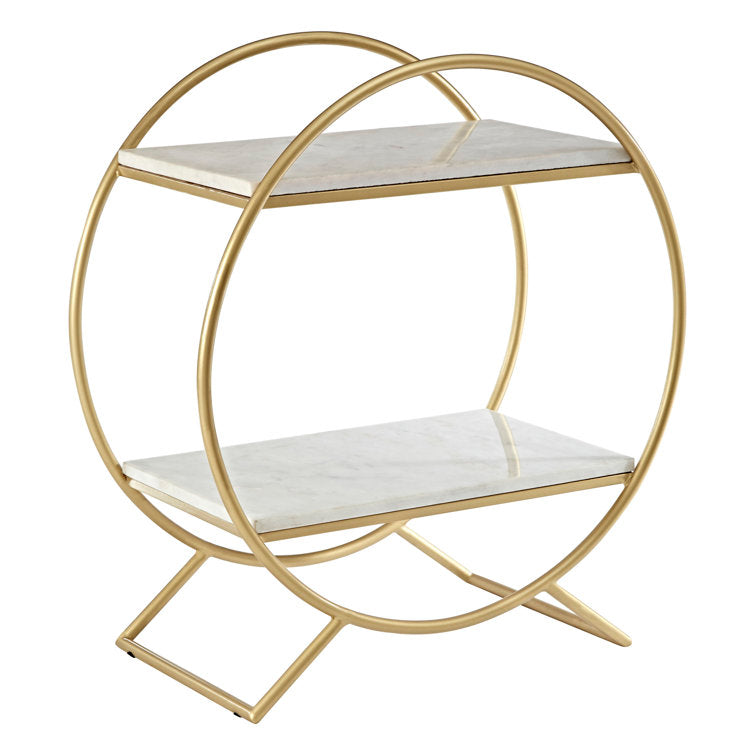 Pranav Metal And Marble Bookcase