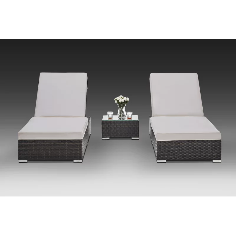 Brezzy Outdoor Swimming Poolside Lounger Set of 2 (Dark Brown)