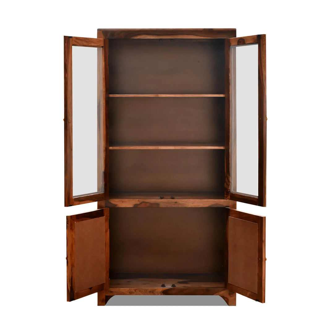 Victoria Rattan Solid Wood Sheesham Cane Bookshelves