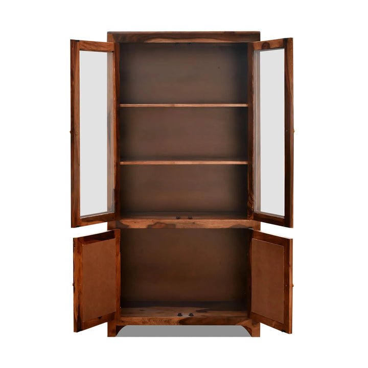 Victoria Rattan Solid Wood Sheesham Cane Bookshelves