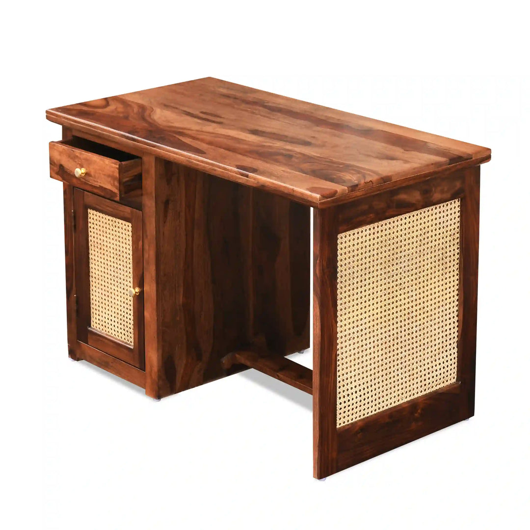 Teresa Rattan Sheesham Wood Cane Study Table
