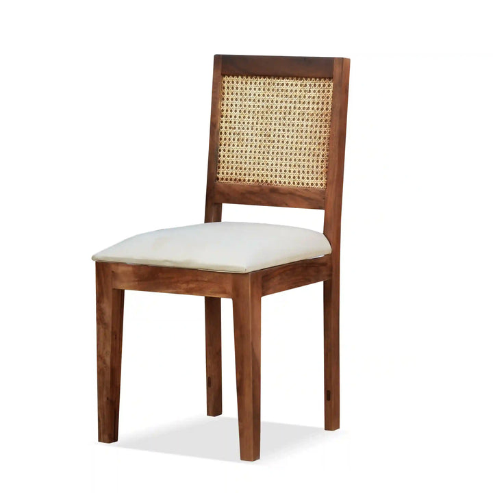 Susana Rattan Solid Wood Cane Study Table With Chair