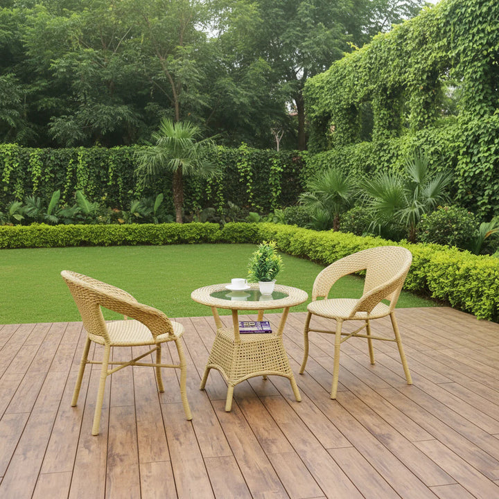 Reem 3-Piece Outdoor Rattan Wicker Patio Bistro Set