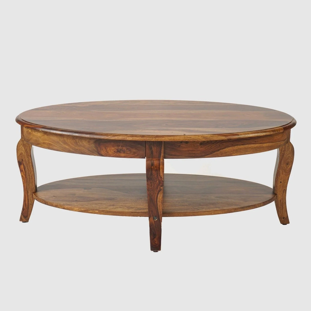 Nicolas Sheesham Wood Oval Coffee Table