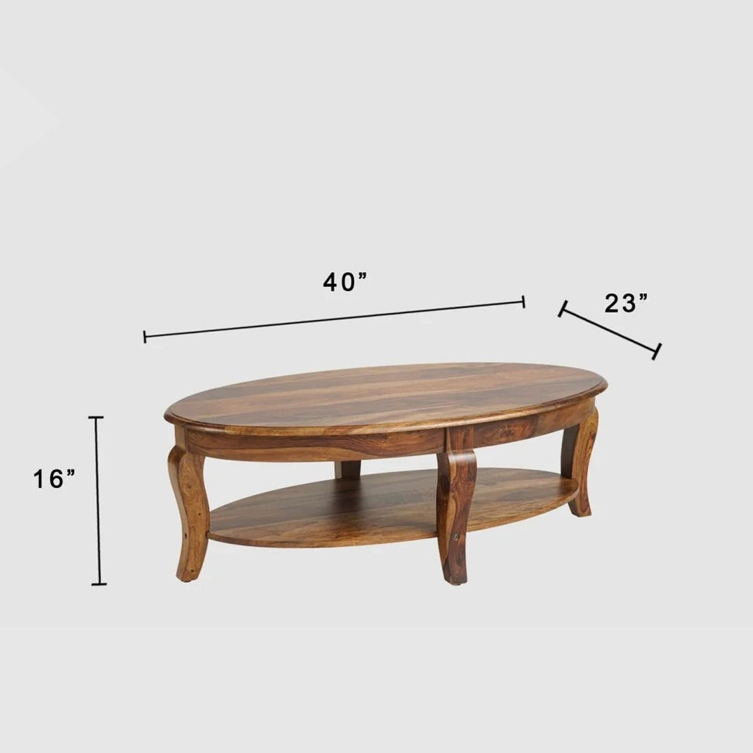 Nicolas Sheesham Wood Oval Coffee Table