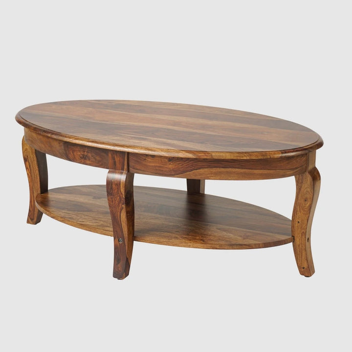 Nicolas Sheesham Wood Oval Coffee Table
