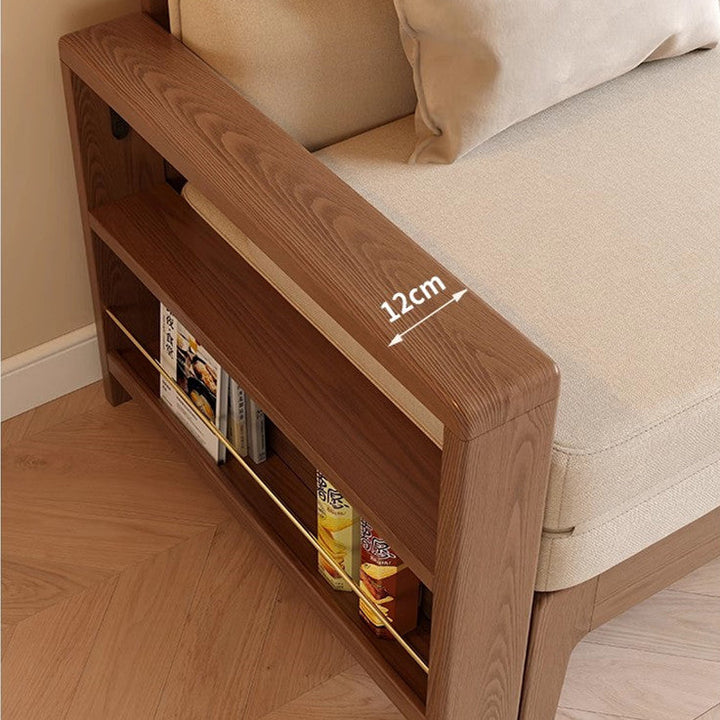 Multifunctional Retractable Sofa Bed with Wide Armrest and Storage Shelf FURNITURE
