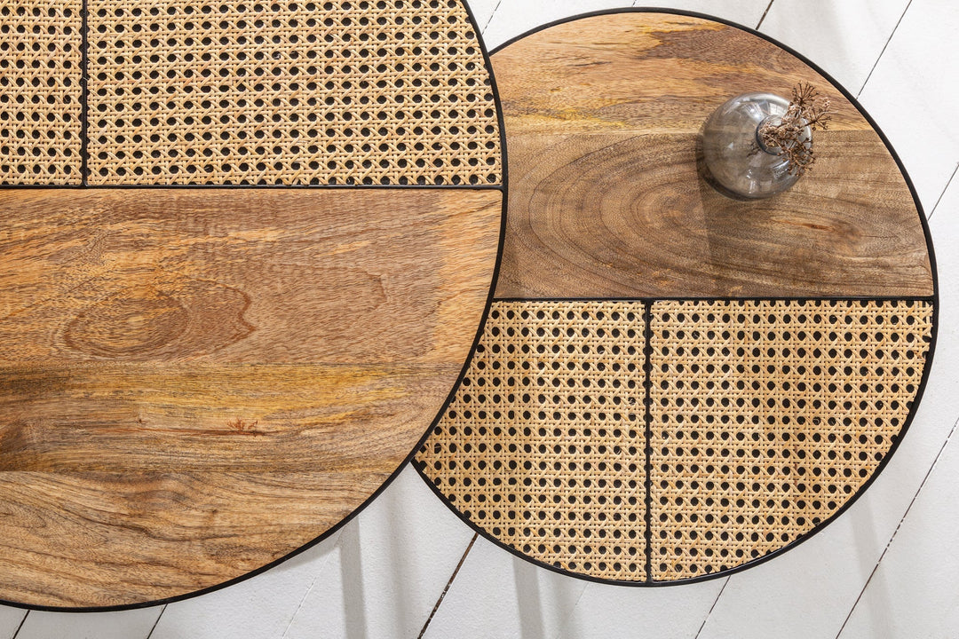 Vitaly Solid Wood And Metal Nesting Table Coffee