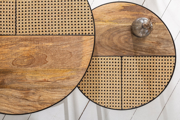 Vitaly Solid Wood And Metal Nesting Table Coffee