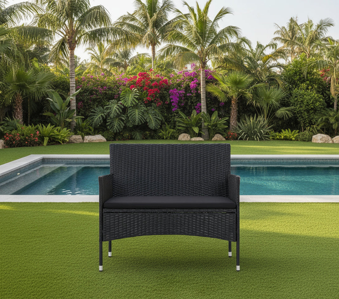 Rino Outdoor 2 seater Sofa (Black)