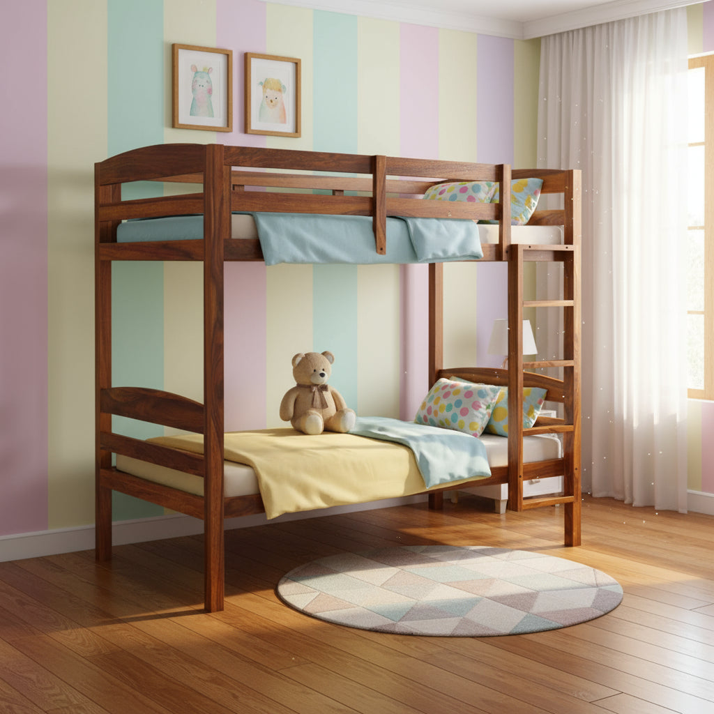 Rosa Solid Sheesham Wood Bunk Bed Without Storage