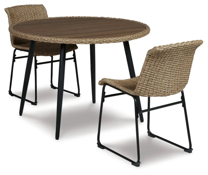 Sence Outdoor Patio Seating Set 2 Chairs and 1 Table Set (Brown)