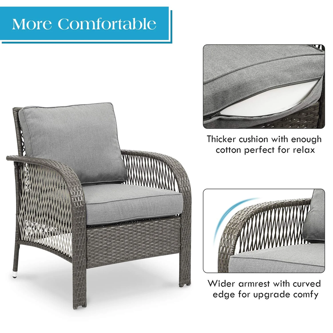 Rein Outdoor Sofa Set 2 Seater , 2 Single seater and 1 Center Table (Grey)