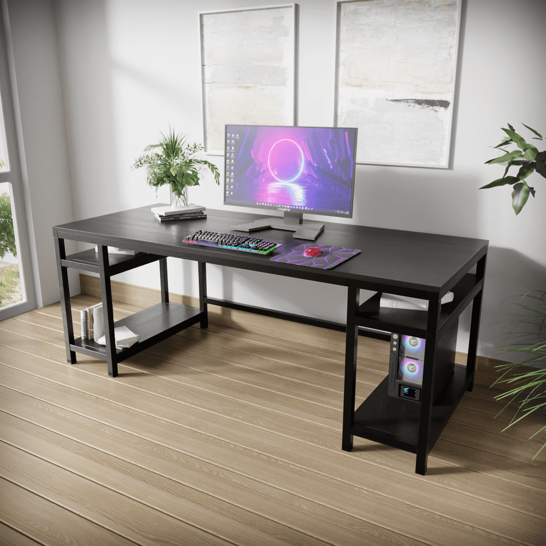 Edward Computer Table With Open Storage | Computer Table | Study Table for Home