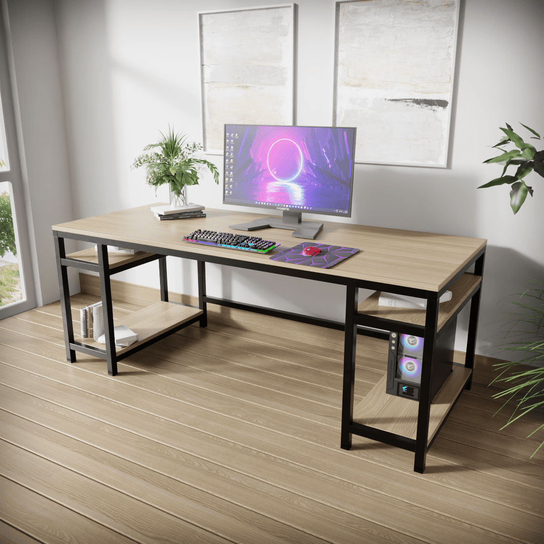 Edward Computer Table With Open Storage | Computer Table | Study Table for Home